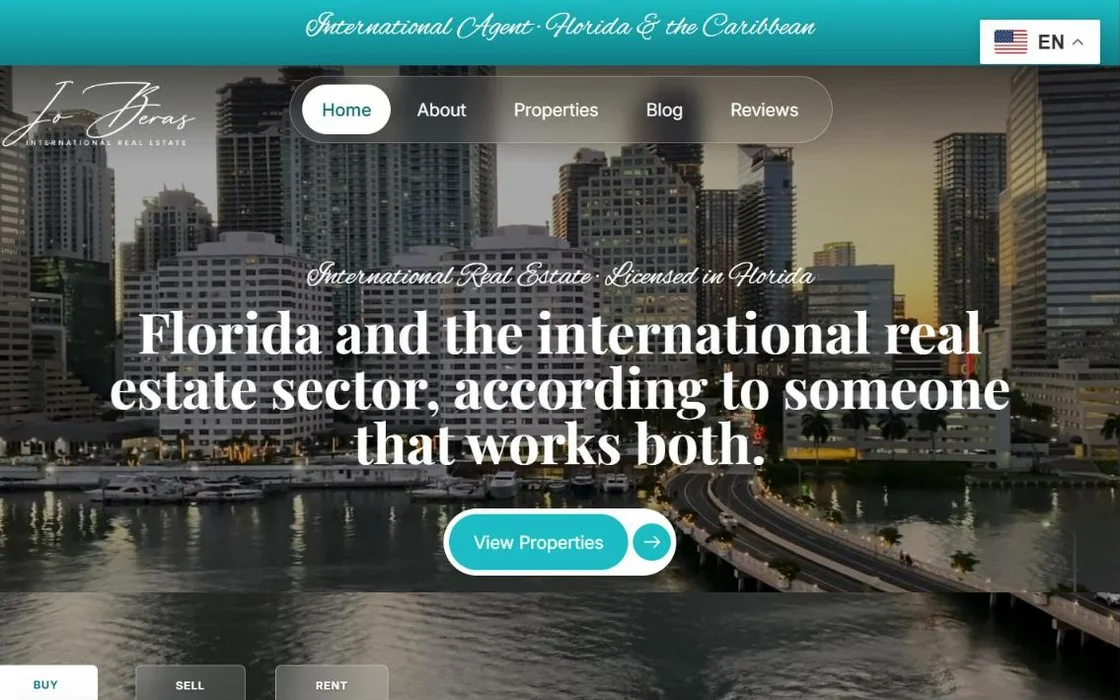 Johanna Beras real estate website homepage built by KRWAAH